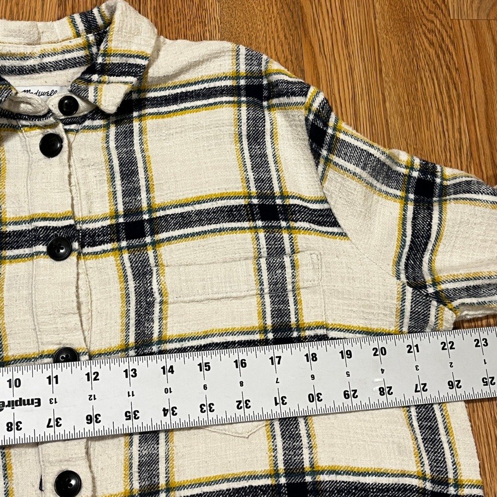 Madewell Oversized Ex-Boyfriend Shirt Caney Plaid Cream Multicolor S Grunge Gorp - Picture 8 of 10